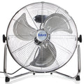 18 inch chrome metal floor fan front view